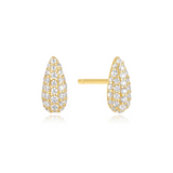 Gold Pavé Dome Stud Earrings