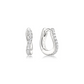 Silver Slim Pavé Wave Huggie Hoop Earrings