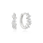 Silver Zig-Zag Pavé Huggie Hoop Earrings