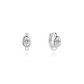 Silver Bezel Pebble Huggie Hoop Earrings