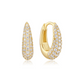 Gold Pavé Dome Huggie Hoop Earrings