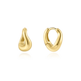 Gold Wave Huggie Hoop Earrings
