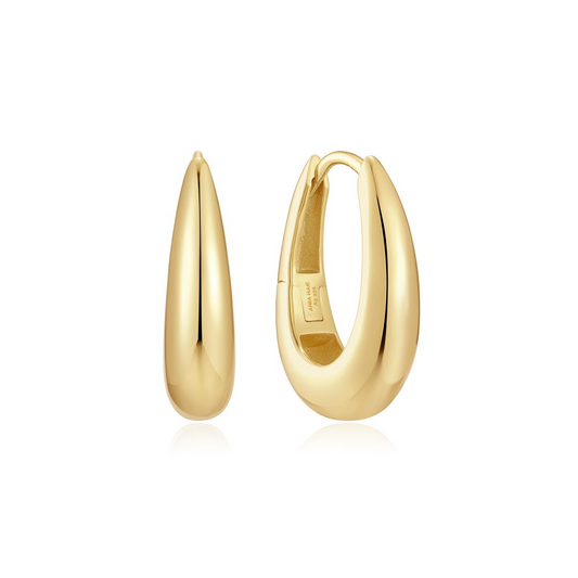 Gold Classic Dome Hoop Earrings
