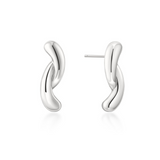 Silver Twist Stud Earrings