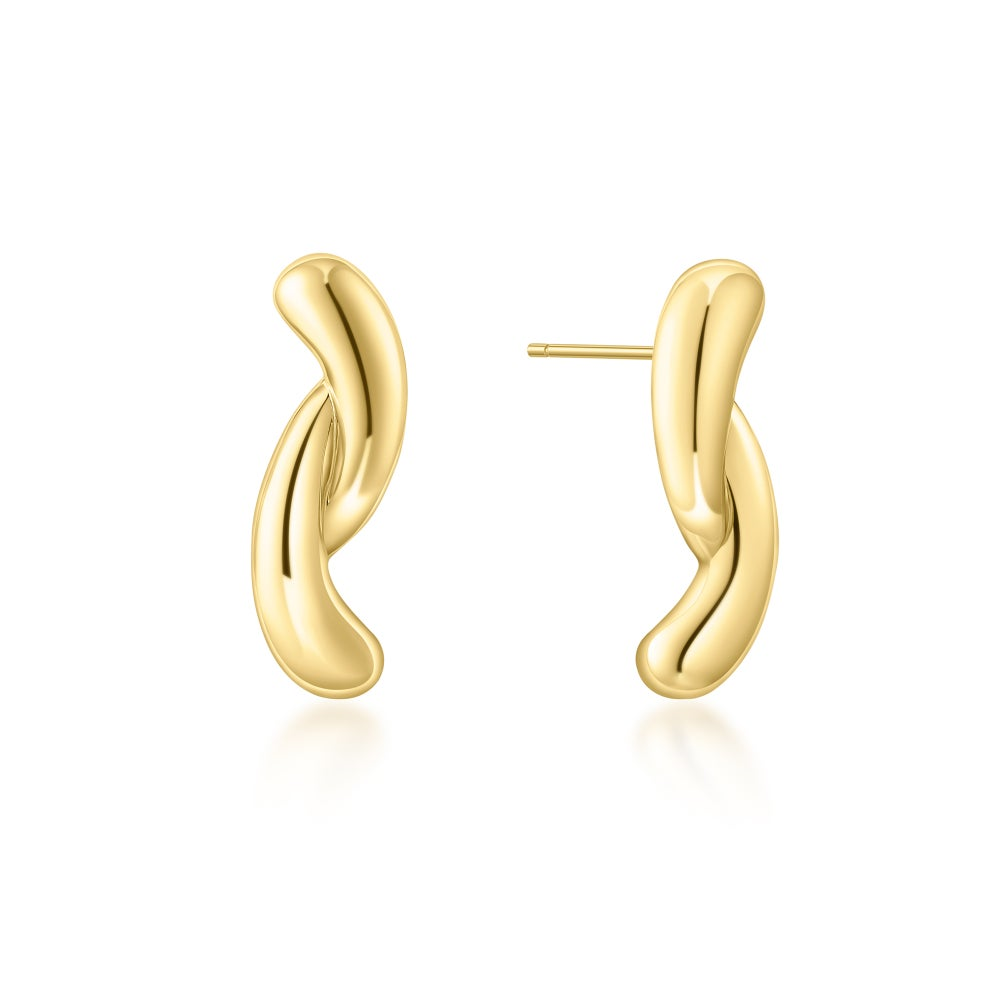 Gold Twist Stud Earrings