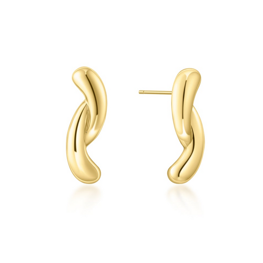 Gold Twist Stud Earrings