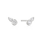Silver Bezel Round & Teardrop Stud Earrings