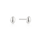 Silver Organic Dome Pebble Stud Earrings