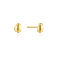 Gold Organic Dome Pebble Stud Earrings
