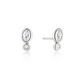 Silver Bezel Pebble & Round Stud Earrings