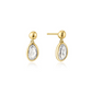 Gold Bezel Organic Pebble Dangle Stud Earrings