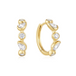 Gold Bezel Round & Teardrop Huggie Hoop Earrings