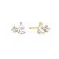 Gold Toi & Moi Stud Earrings
