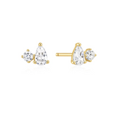 Gold Toi & Moi Stud Earrings