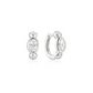 Silver Bezel Pebble & Round Huggie Hoop Earrings