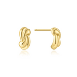 Gold Rope Twist Stud Earrings