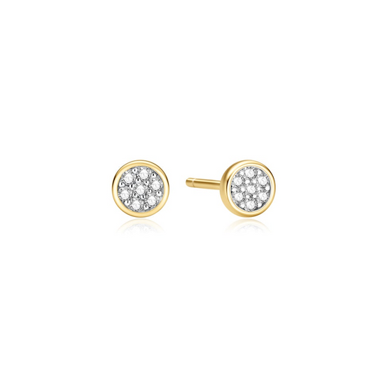 Small Pave Disc Stud Earrings