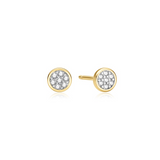 Small Pave Disc Stud Earrings