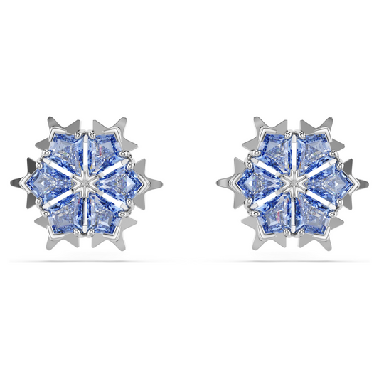 Swarovski Magic Snowflake Earrings with Clear & Blue Stones