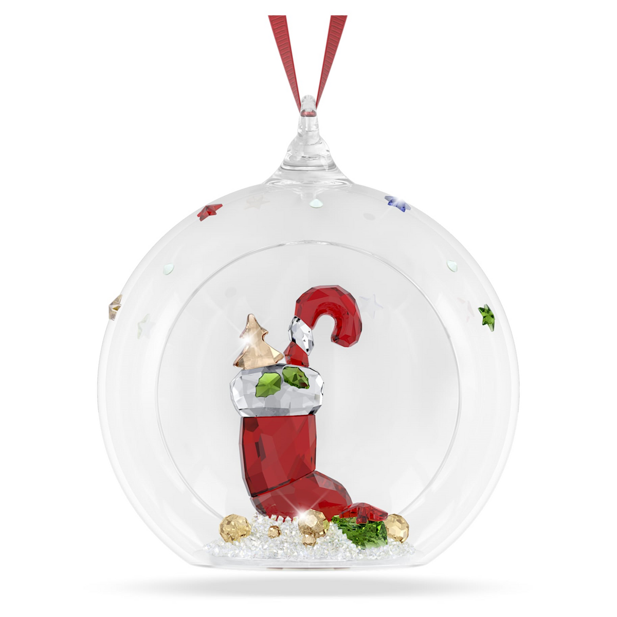 Swarovski Ball with Stocking Ornament