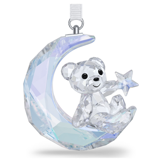 Swarovski Bear on Moon Ornament
