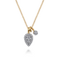 Pendant Necklace 14K White and Yellow Gold Diamond