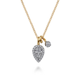 Pendant Necklace 14K White and Yellow Gold Diamond
