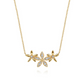 14K Yellow Gold Diamond Floral Bar Necklace