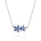 Marquise Sapphire Floral Pendant Necklace