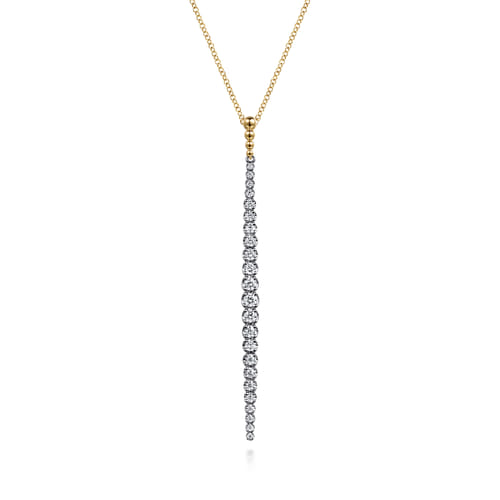 Gold Bujukan Diamond Bar Pendant Necklace