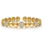 Gold Diamond Cluster Cuff Bangle