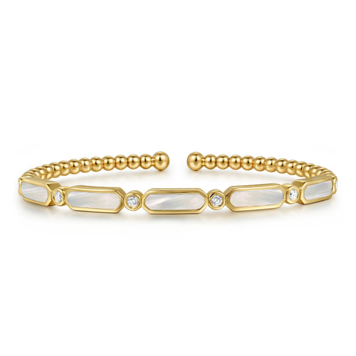 Gold Diamond and White Mother of Pearl Bujukan Bangle