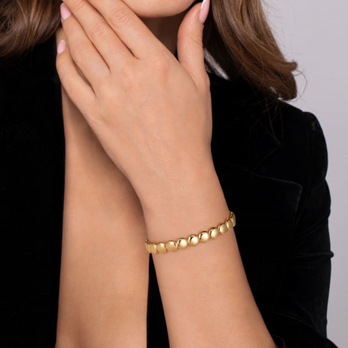 Gold Circle Cuff Bangle