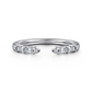 White Gold Bar Set Baguette & Round Diamond Open Anniversary Band