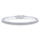 White Gold Two Row Diamond Bangle