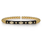 Gold Bujukan Beads and Diamond Split Bangle Bracelet with Black Enamel