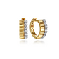 White & Yellow Gold Huggie Earrings
