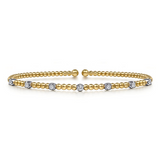 White-Yellow Gold Bujukan Diamond Stations Bangle