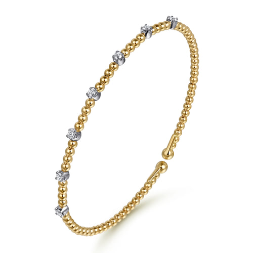 White-Yellow Gold Bujukan Diamond Stations Bangle