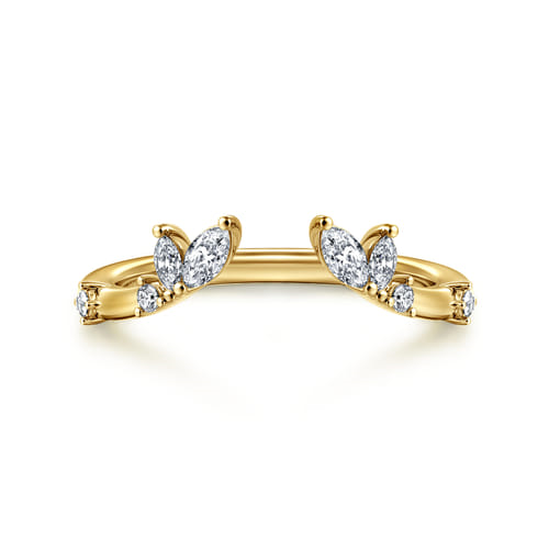 Gold Marquise and Round Open Diamond Band