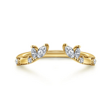 Gold Marquise and Round Open Diamond Band