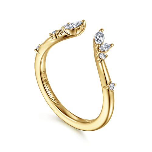 Gold Marquise and Round Open Diamond Band