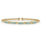 Gold Bujukan Beads and Blue Topaz Split Bangle Bracelet