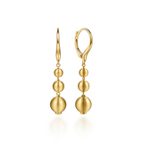 Gold Graduating Bujukan Beads Leverback Drop Earrings