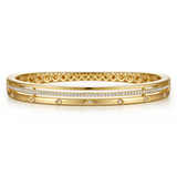 Gold Diamond Station Closed Bangle Bracelet