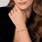 Gold Diamond Station Closed Bangle Bracelet