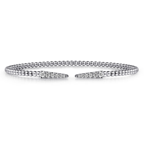 White Gold Bujukan Diamond Spikes Split Bangle