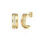 Gold Diamond Multi Row Huggie Earrings