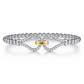 Bujukan Beaded White Sapphire Stirrup Closed Bangle Bracelet