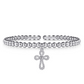 Bujukan Beaded Rope Cross Charm Bangle Bracelet